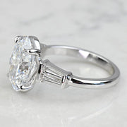 2.50 CT Oval Cut Lab Grown Diamond Three Stone Engagement Ring Mapple Gems